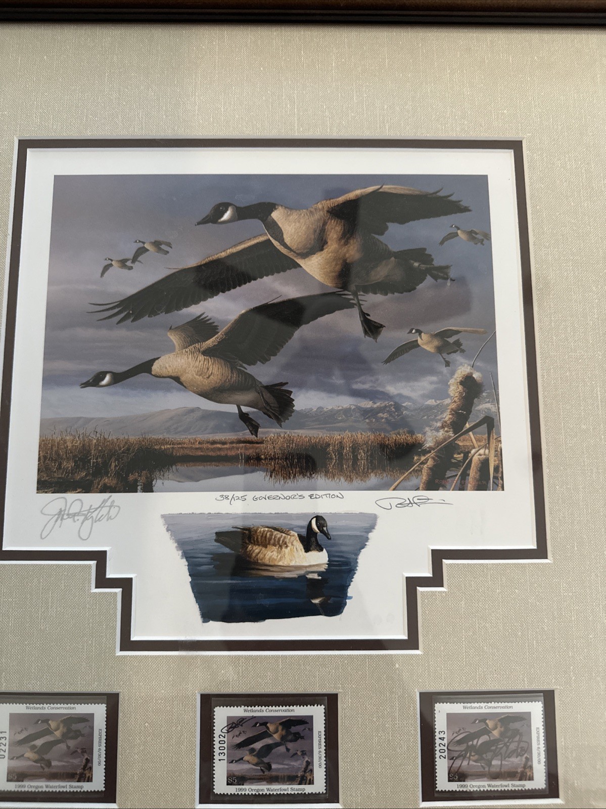 1999 Oregon - State Duck Stamp Print ROBERT STEINER Governors Edition 38/125