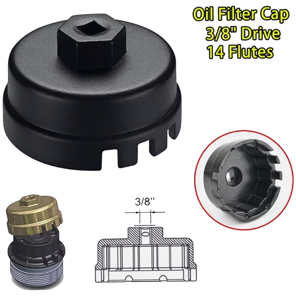 Oil Filter Cap Wrench Cup Socket Remover Tool 64MM 14 Flutes For Toyota Lexus
