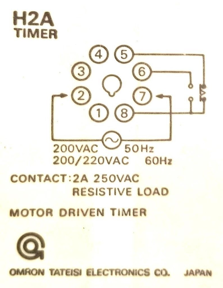 Omron H2A Motor Driven Timer 2A 250VAC 50-60Hz Resistive Load