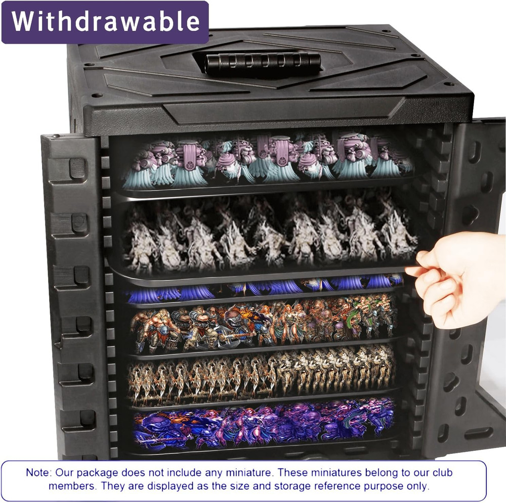 Miniature Action Figure Display Case for Warhammer 40K - Rectangular Carrying Ca
