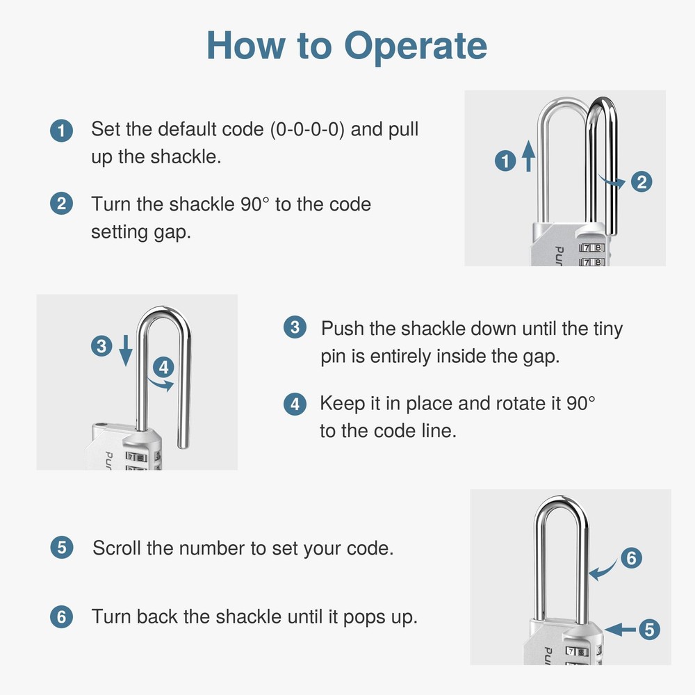4 Pack Waterproof 4-Digit Combination Padlock for Locker, Fence, Gate, Toolbox