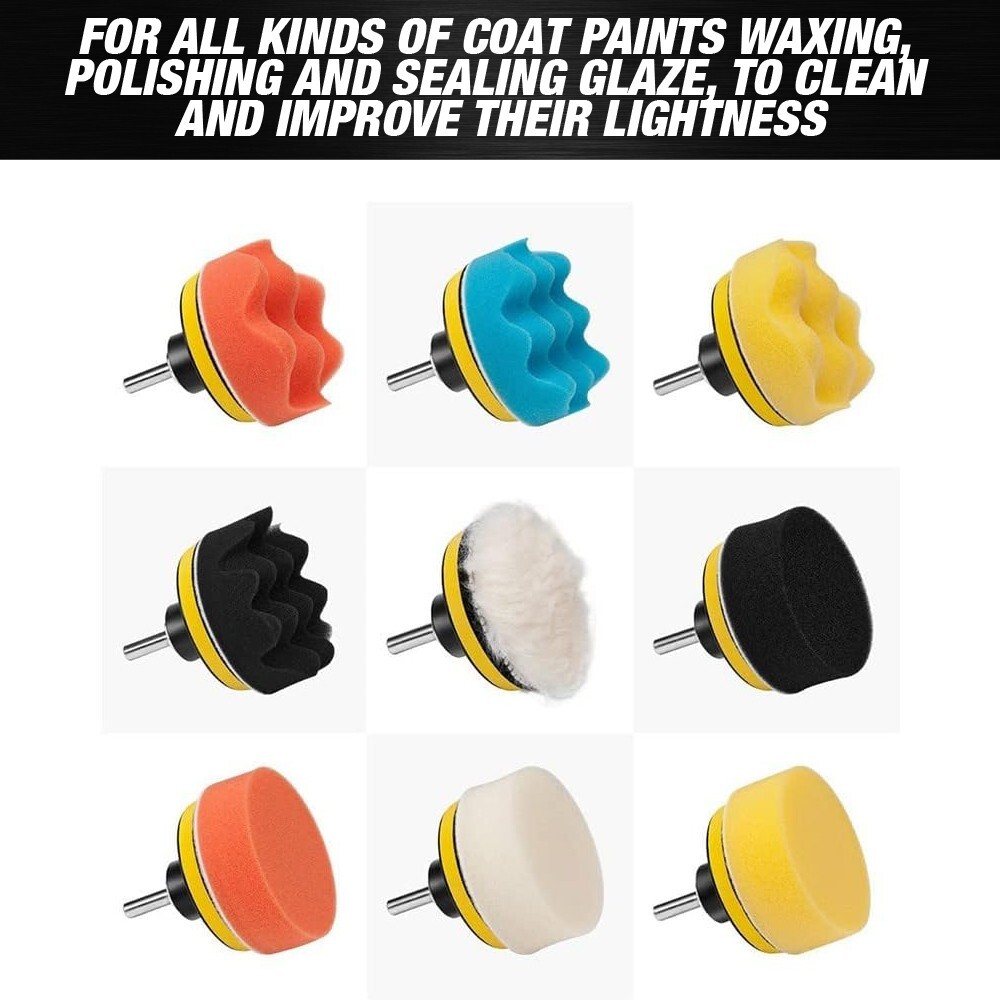 30 Pcs 3 inch Buffing Polishing Pads for Drill Adapter Car Auto Polisher