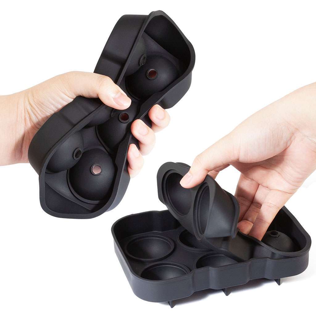 2" Large Round Silicone Ice Cube Ball Maker Tray Sphere Molds Bar Whiskey+Funnel