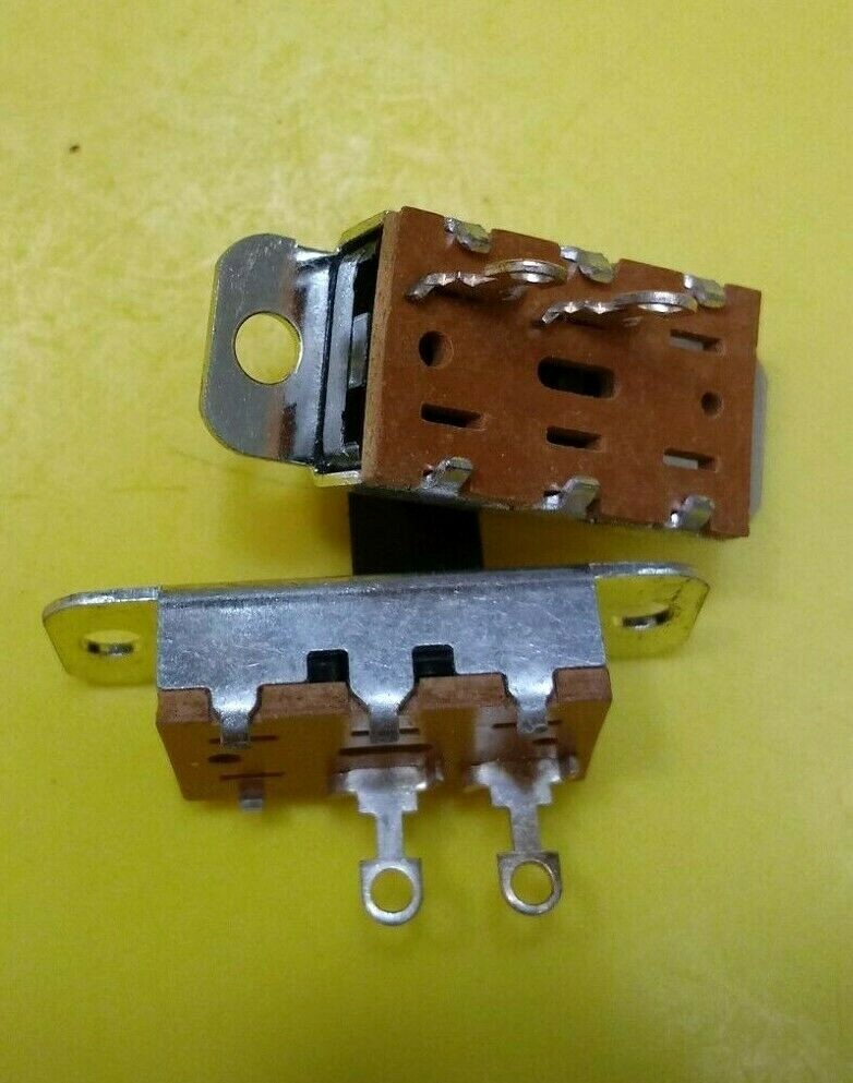 NEW! - 2 pcs. Switchcraft® SPST Slide Switch Panel Mount (P/N 46202LR)