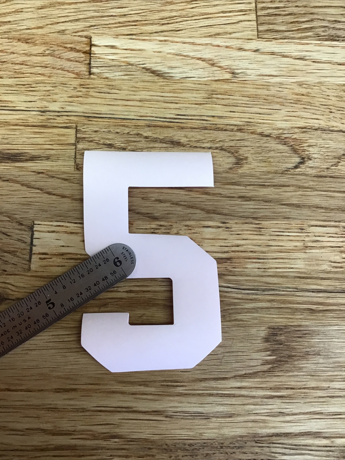 Firefighter / EMT Turnout Coat Reflective Iron-On Number “5” Orange/Red D-6