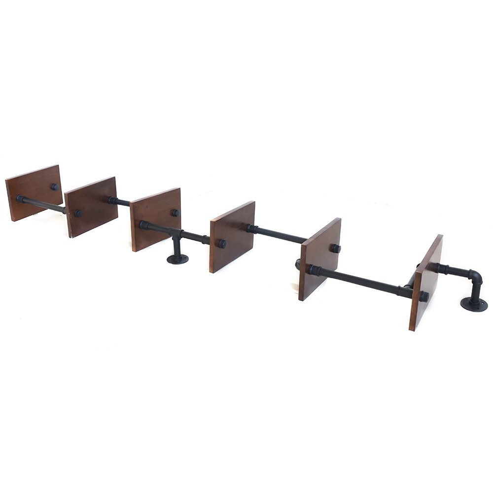 6Tier Shelf Industrial Bracket Rustic Iron Pipe Wall-Mounted Floating Rack Shelf