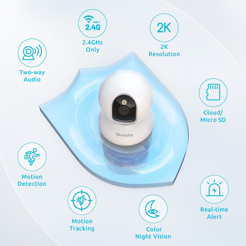 Wireless 2.4G WiFi Security Camera System 2K Indoor