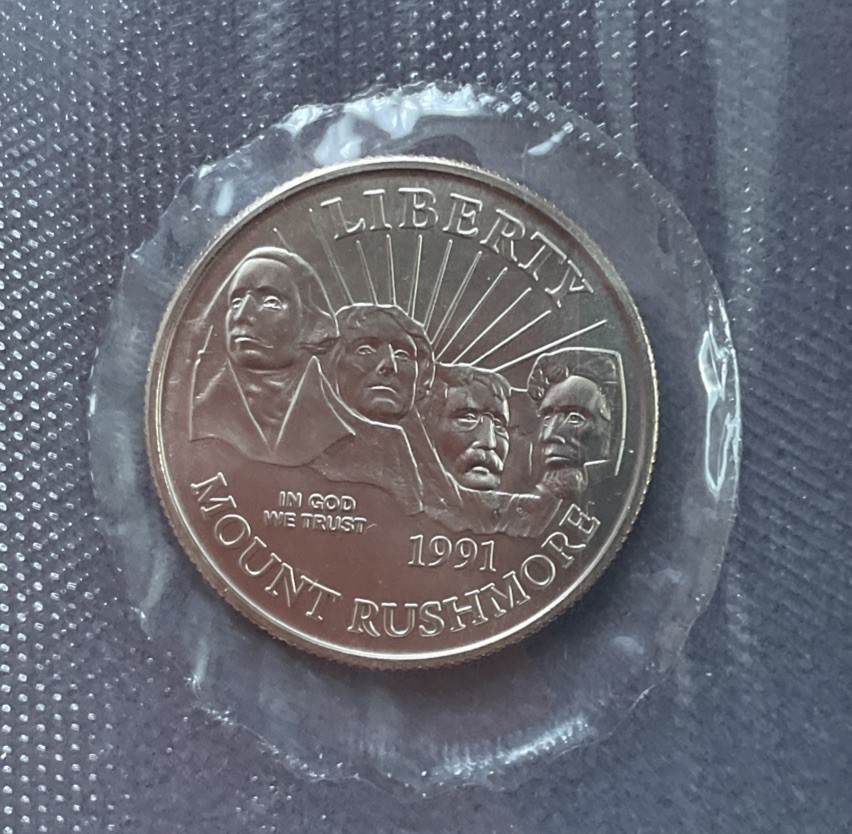 1991-D U.S. Mint Mount Rushmore Anniversary Half Dollar  Uncirculated 1 Owner
