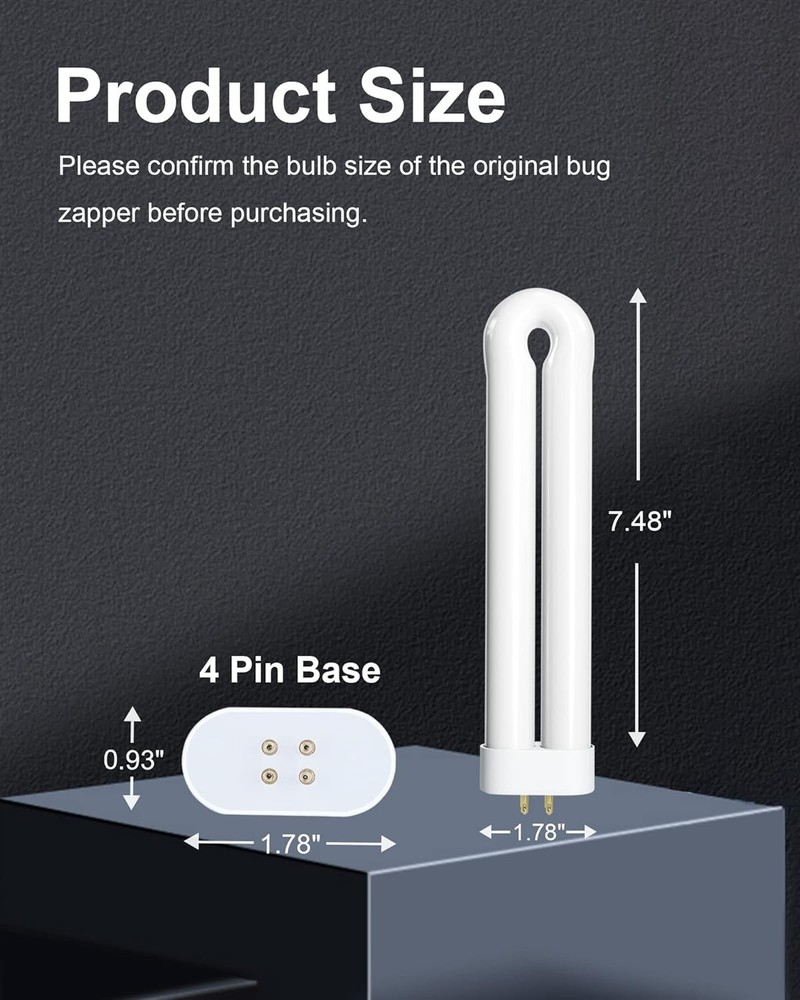 Bug Zapper Replacement Light Bulb for 15W Insect Attracting Lamp with 4-Pin B...