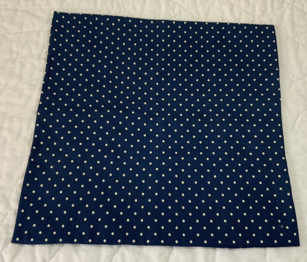 Vintage Patchwork Quilt Table Topper, Triangles, Early 1900’s, Navy, White