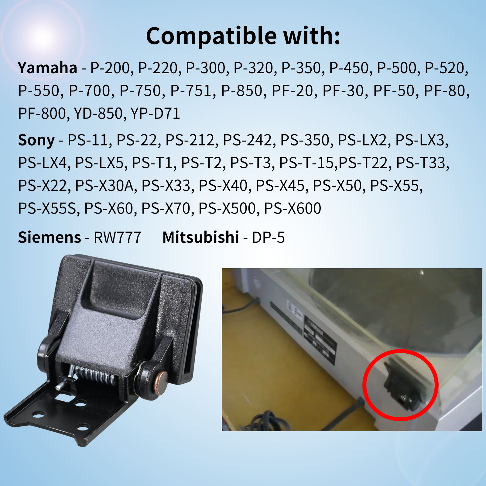 Dust Cover Hinge Turntable Parts See description for fit list