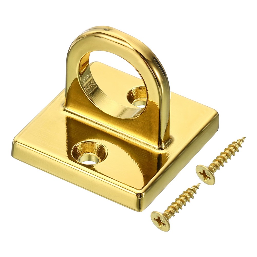 Pad Eye Plate U Hooks Ceiling Hook Wall Mount Loop for Hanging Ropes Golden