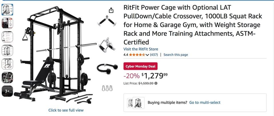 RitFit Squat Rack with LAT PullDown/Cable Crossover (already assembled)