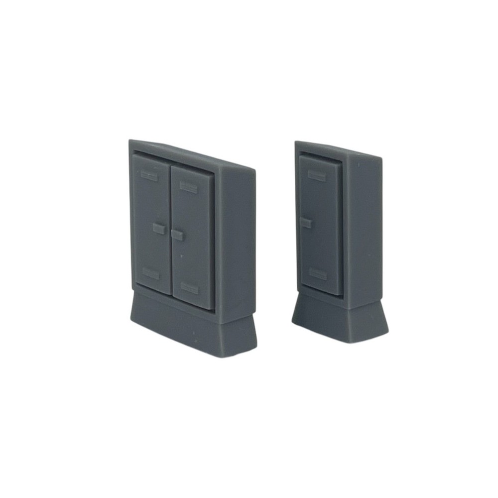 Trackside Electrical Boxes (4pcs) - S Scale 1:64 - Gray