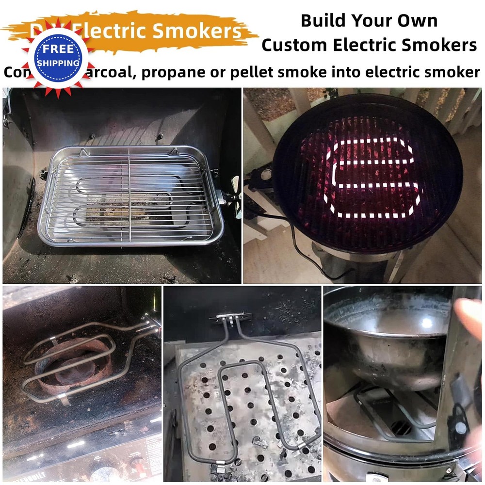 Upgrade 1650W Electric Smoker Heating Element Replacement Kit Adjustable