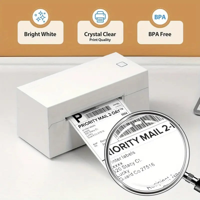 500 4"x6" Fanfold Direct Thermal Shipping Labels for Zebra and Rollo Printers US