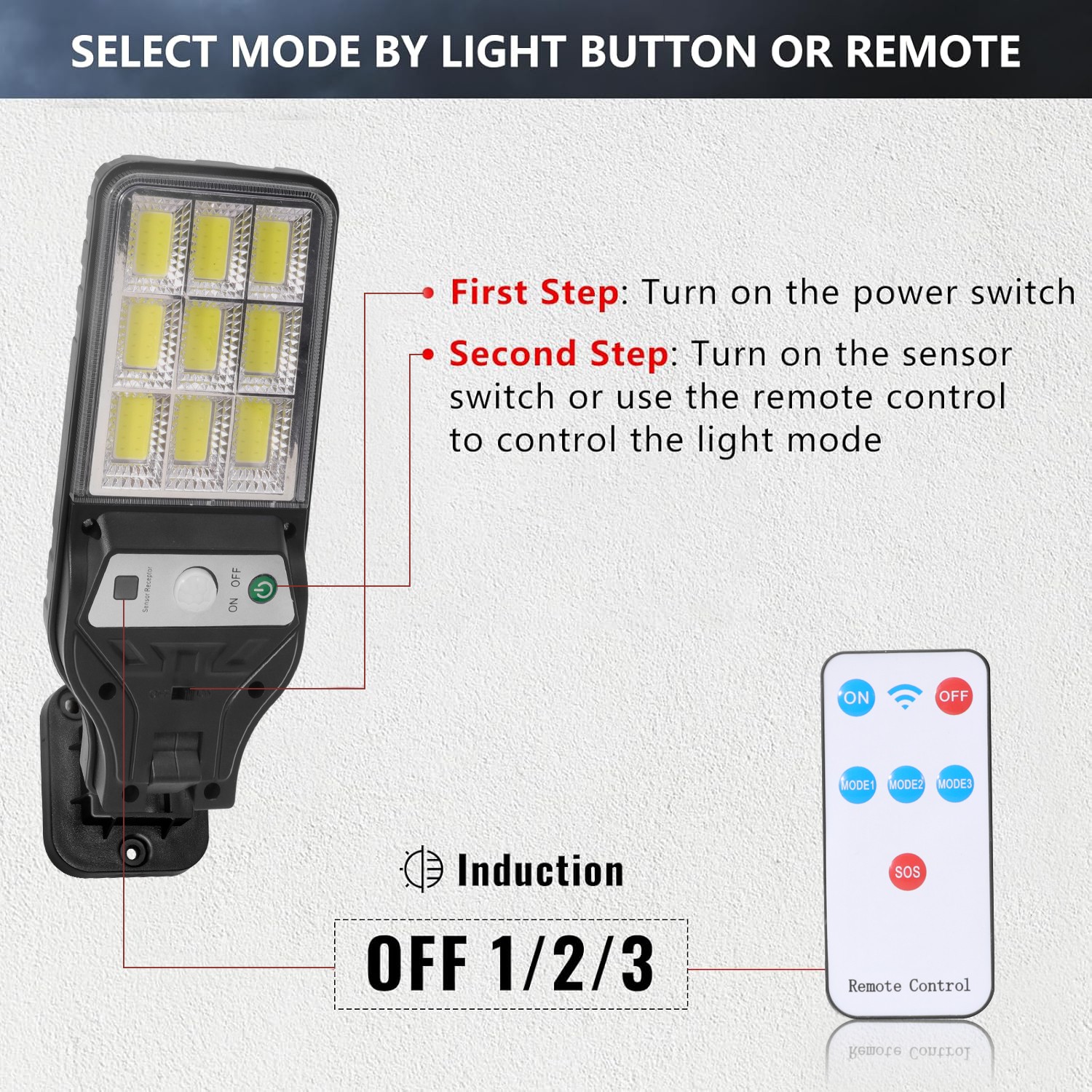 3PCS Outdoor Solar Wall Light LED Motion Sensor Bright Flood Street Lamp 3 Modes