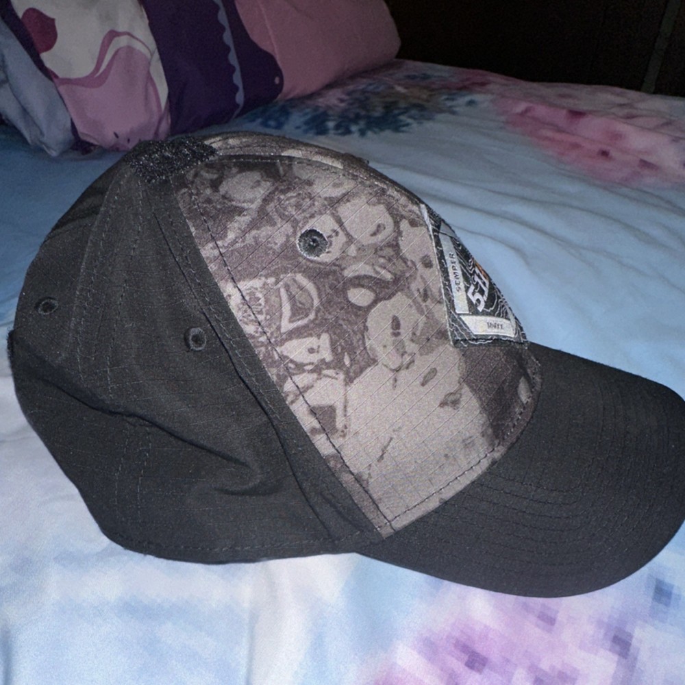 5.11 Tactical Ball Cap Black Gray Brush Pattern One Size Adjustable