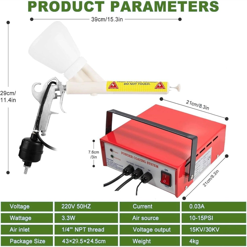 30KV Paint Gun Electrostatic Coating Tool Powder Kit Automatic Spraying Machine