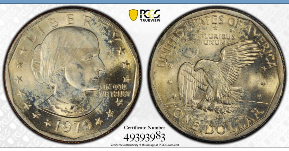 1979 D Susan B Anthony Dollar $1 PCGS MS 64 Uncirculated Beautiful Surface