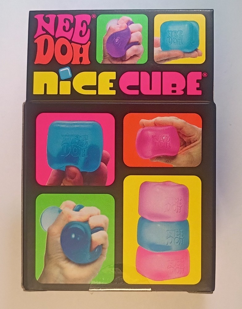 Nee Doh Needoh Nice Ice Cube Super Solid Squish Squishy Fidget Toy Blue In Pack