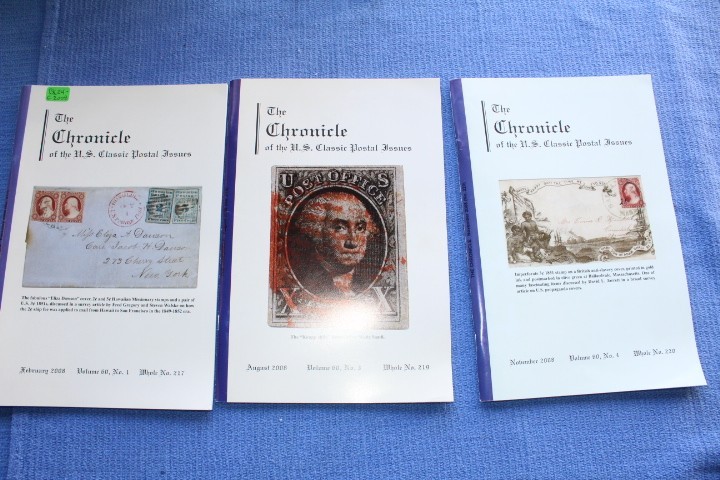 The Chronicle of US Classic Postal Issues Partial year 2008 BlueLakeStamps Great