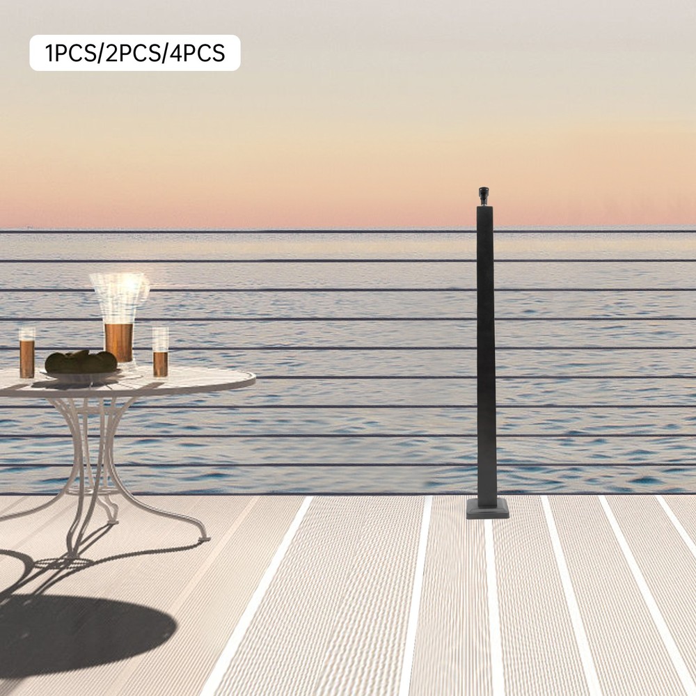 Cable Railing Post Railing Column 36"x2"x2" Level drilled Post Adjustable Top