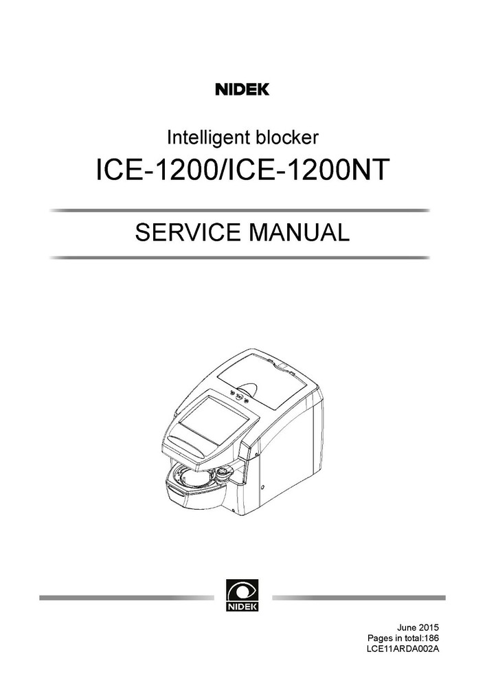 Santinelli Nidek ICE 1200 Technical Service Manual