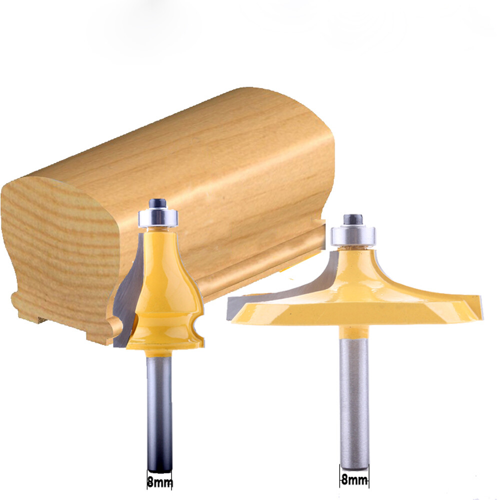 2PC 8mm Shank Thumbnail & Beaded 2 Bit Handrail Router Bit Set