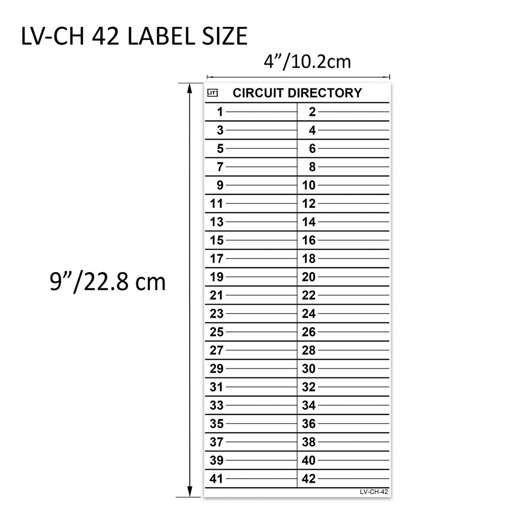 LV Cutler Hammer Electrical Panel Directory Label CKTDIR (42 Circuits 2 Pack)