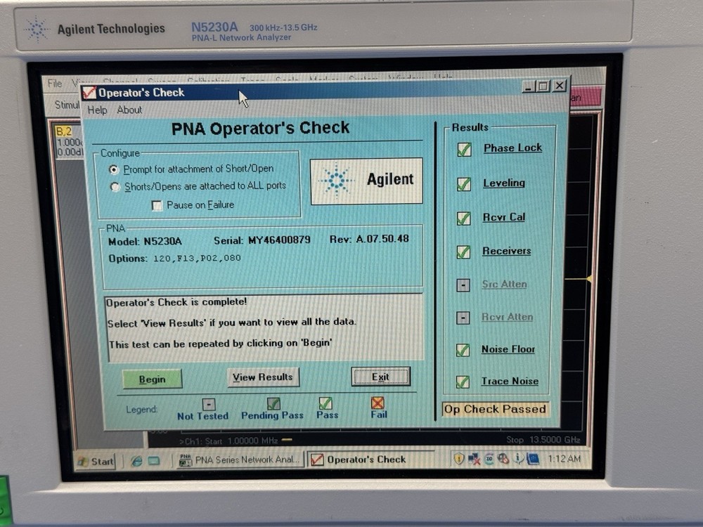 Agilent N5230A 300kHz-13.5Ghz Vector Network Analyzer Opt 080