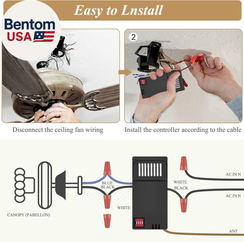 Universal Ceiling Fan Remote Control Kit Replacement for Hampton Bay Home Decora