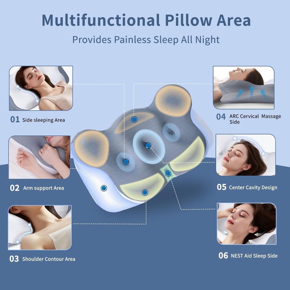 Cloud Contour Memory Foam Pillow,Ergonomic Design for Reducing Snoring