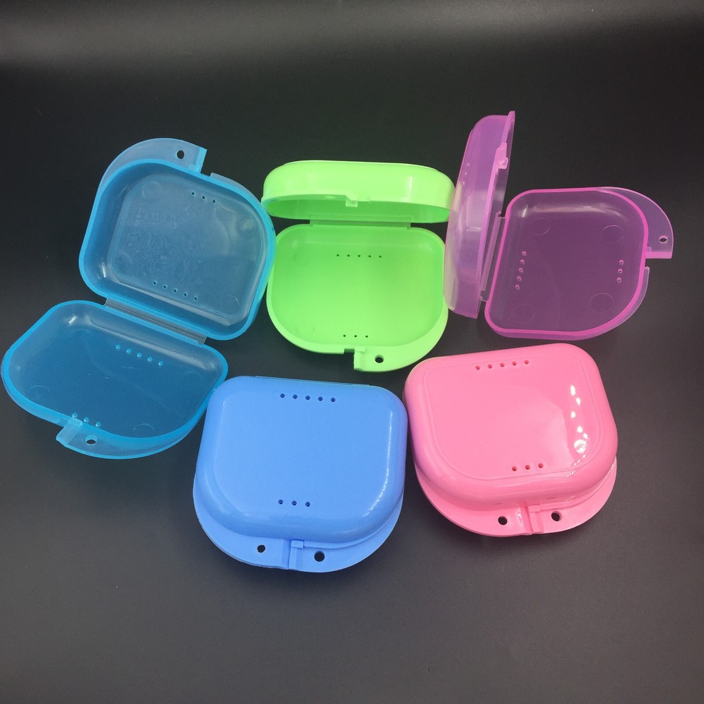 10pcs Dental Retainer Denture Storage Case Box Mouthguard Container Assorted
