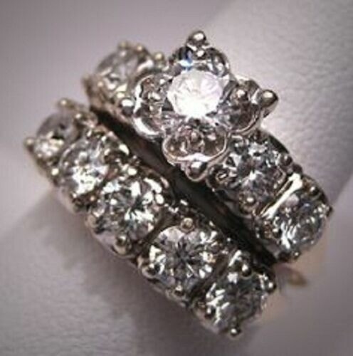 2.60 Ct Lab-Created Diamond Wedding Ring Set 925 Silver