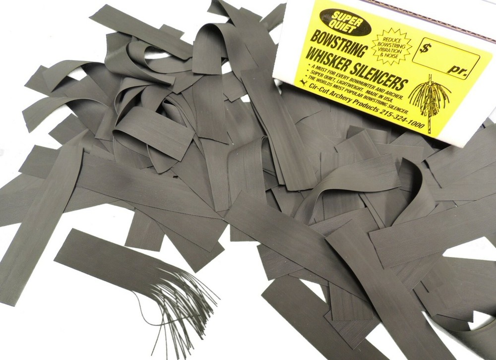 50 Pairs BLACK Rubber Whisker Bow String Bowstring Silencer Silencers Archery