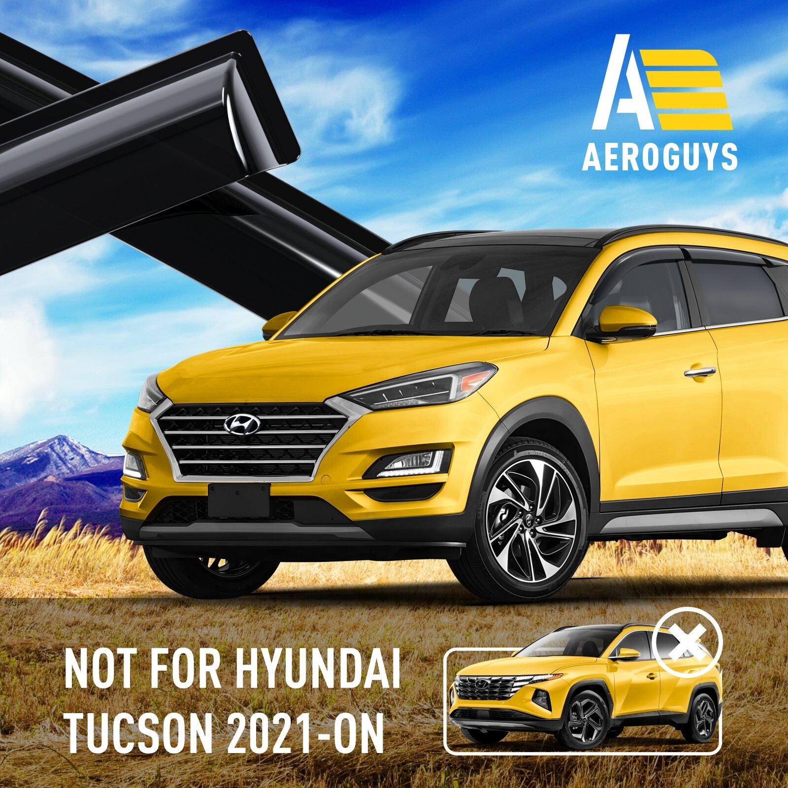 Rain Guards Vent Visors Shade for 2016-2020 Hyundai Tucson