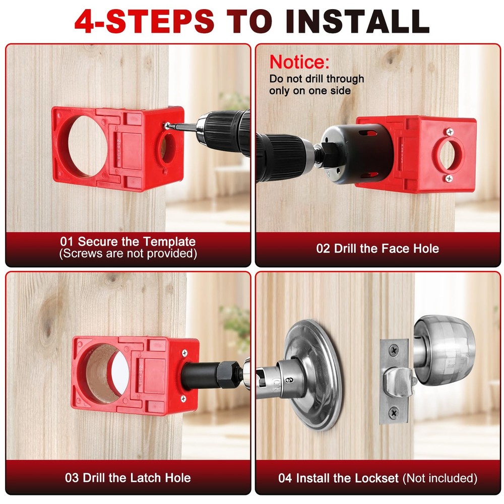 Door Hinge Mortise Jig Kit - Adjustable Router Template for 2.5-5" Hinges