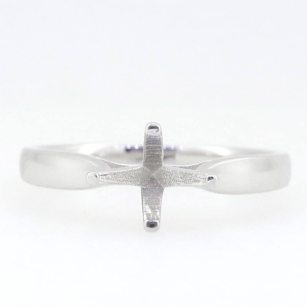 Sterling Silver Semi Mount Ring Setting Round RD 8x8mm Solitaire