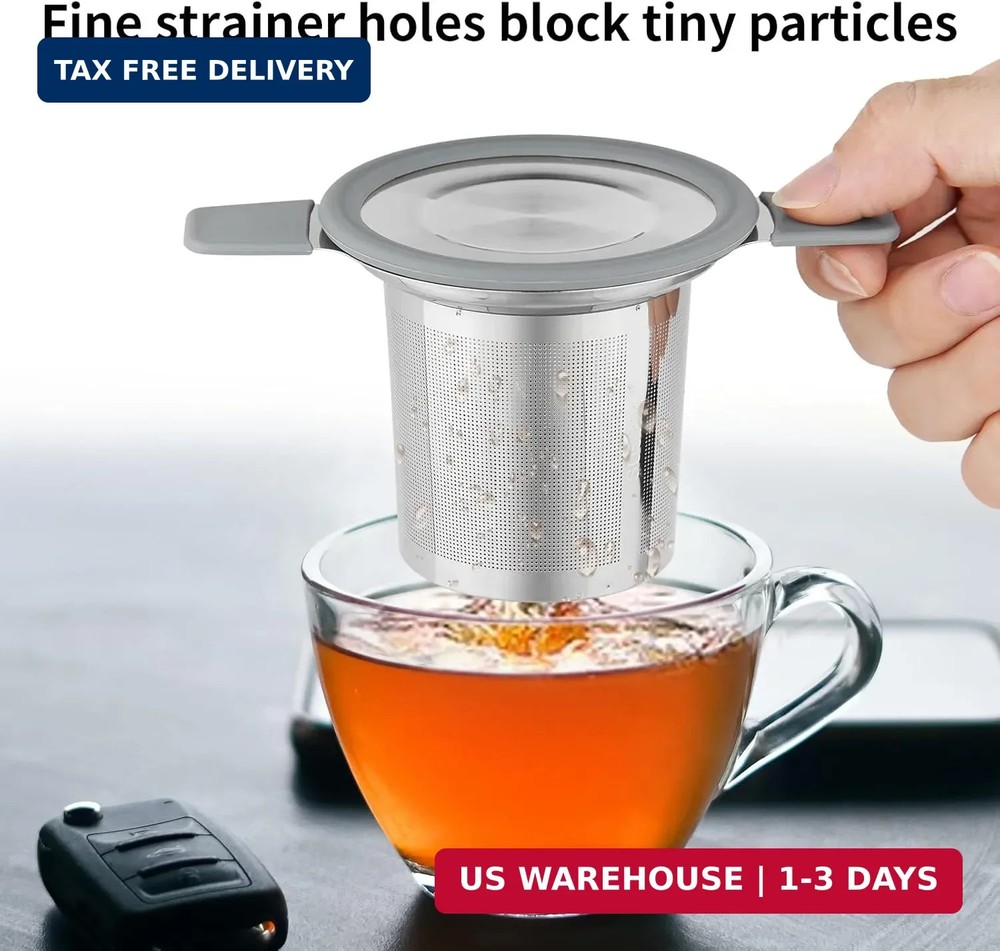 Ohtomber Tea Infuser Strainers, Stainless Steel Loose Leaf Tea Strainer Stepper