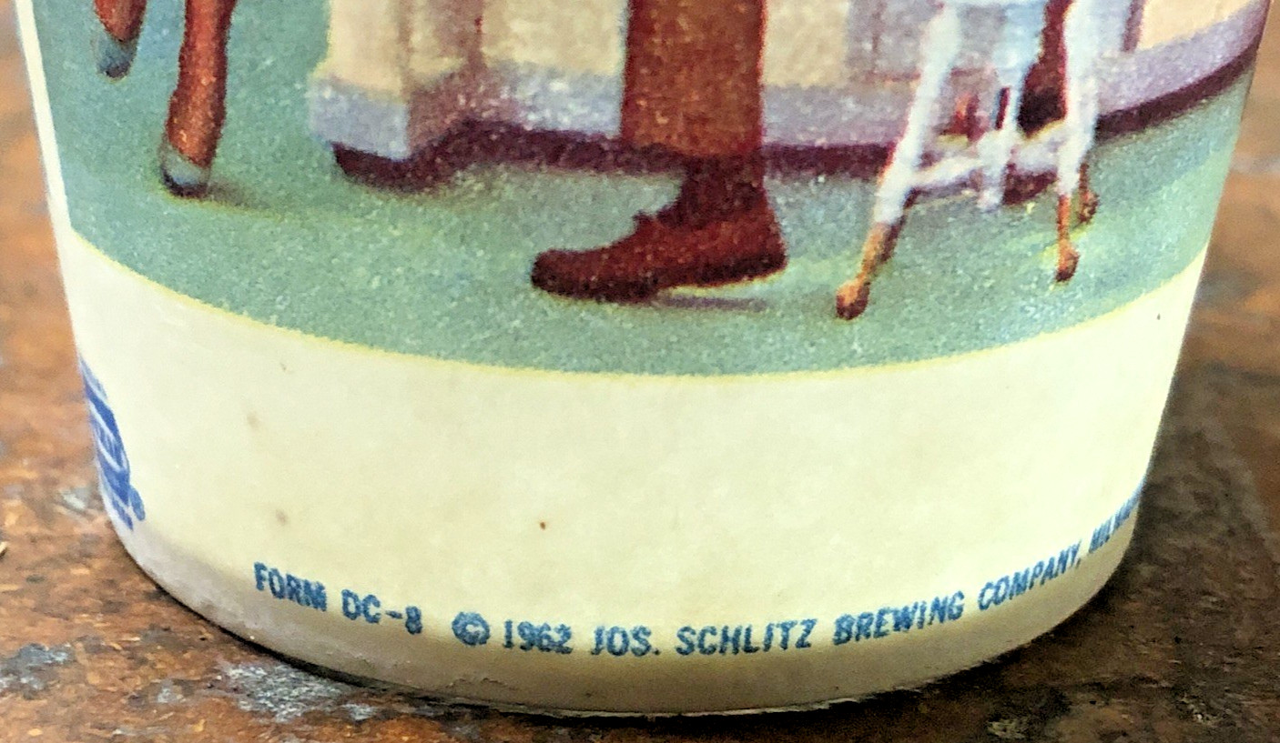 vintage SCHLITZ beer wax paper cup LOT OF 7pcs SOLO,DIXIE,LILY 1959-1966 RARE