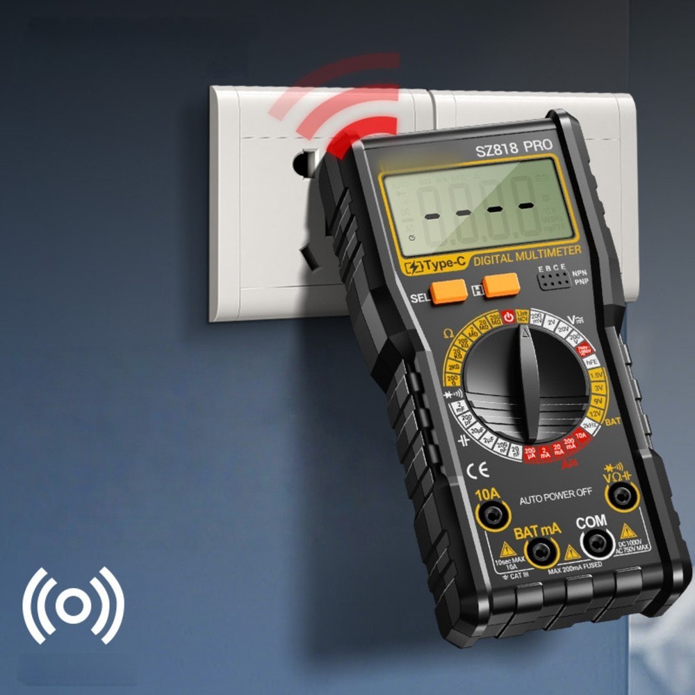 Rechargeable Digital Multimeter SZ818 for ACDC Voltage and NCV Detection