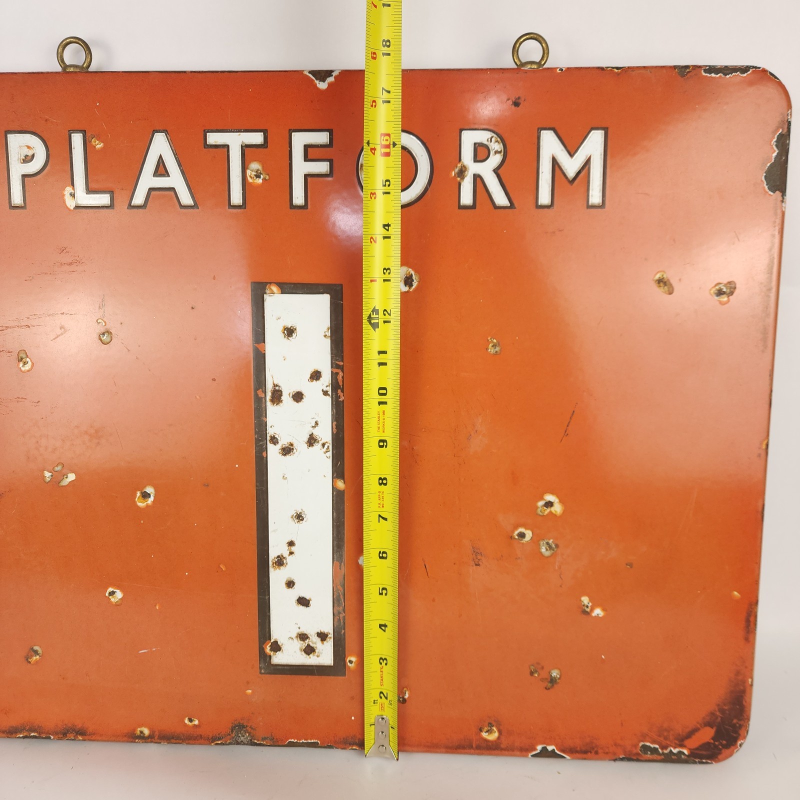 VTG Metal Train Station Sign - British Railways North Eastern PLATFORM 1 -24X18