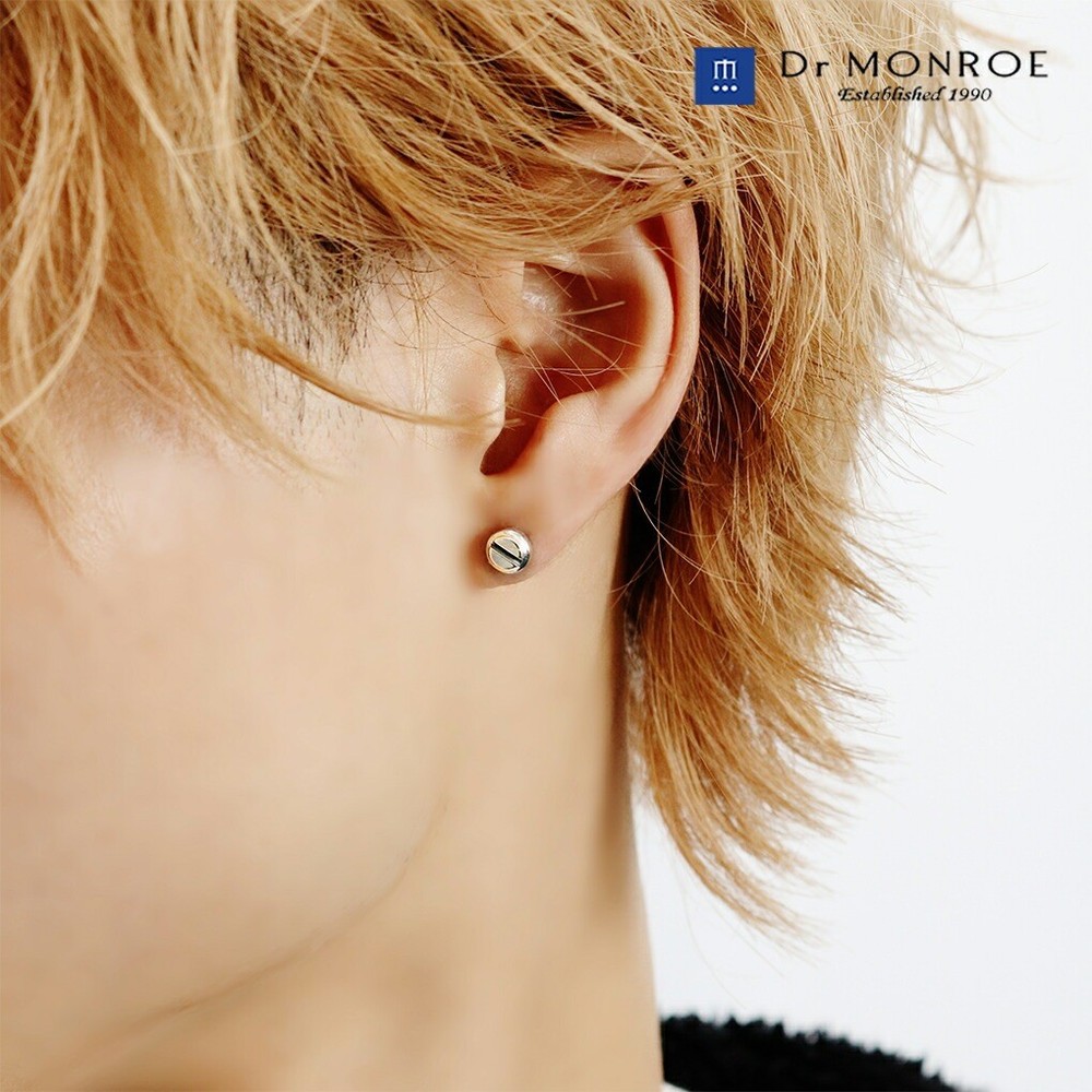 Dr MONROE Minus Screw Stud Earring (Single, Sterling Silver)