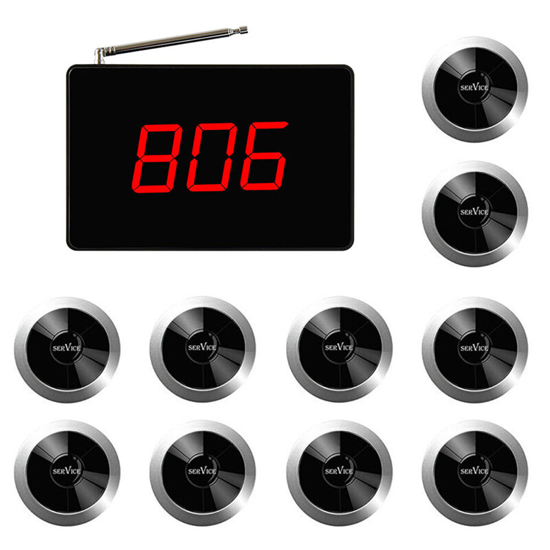 Wireless Calling Button Buzzer Pager Restaurant Paging System For Bar Clinic