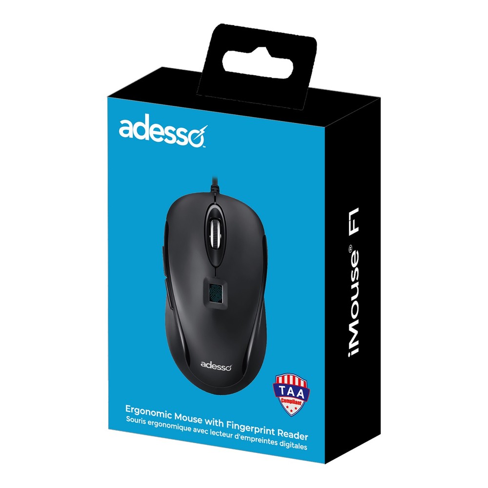 iMouse F1-TAA Wired USB Computer Mouse Fingerprint Reader 5 Buttons 1200 DPI