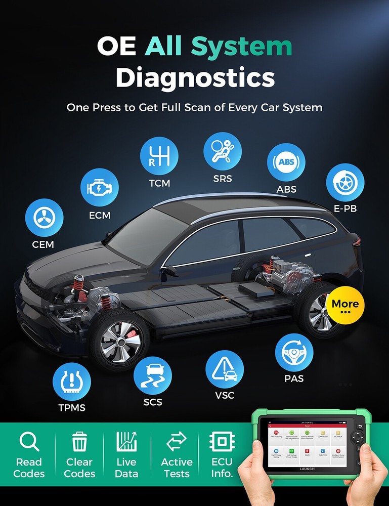 2026 LAUNCH X431 CRP919 EV Electric Car Diagnostic Scanner All System ECU Coding