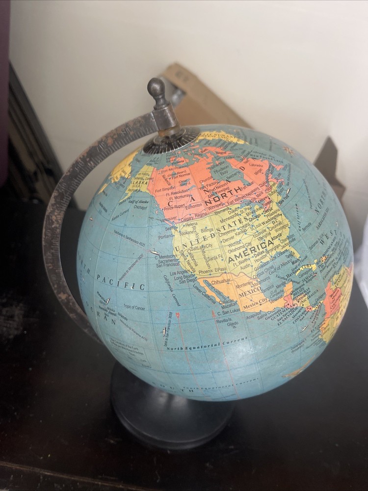 vintage world globe With World Time