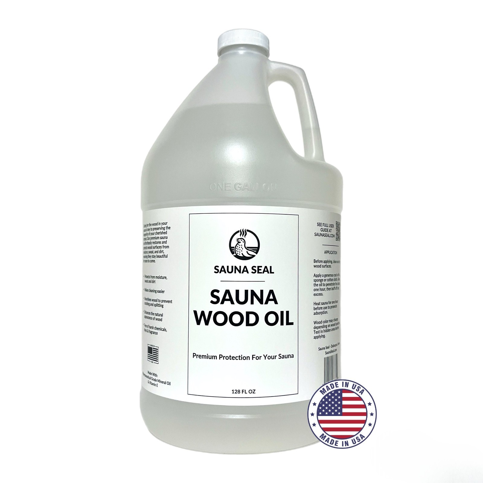 Sauna Seal - Sauna Wood Oil 128oz - Protects Sauna Benches & Walls - Made in USA