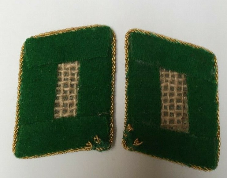 WW2 GERMAN ARMY GENERAL MAJOR’S COLLAR TABS GREEN